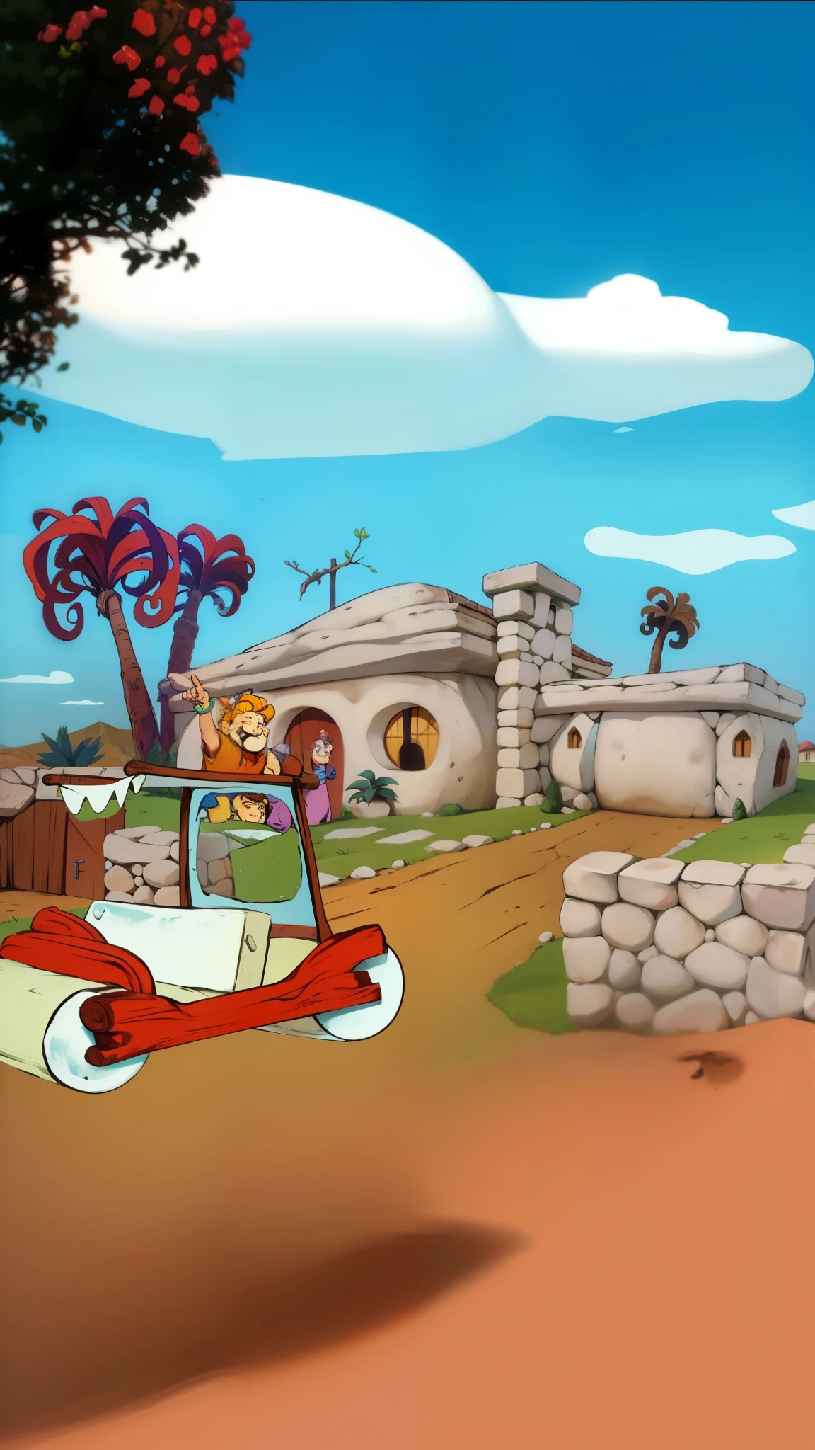 Casa feita de Pedra, Fred Flinstone, Casa dos Flinstones