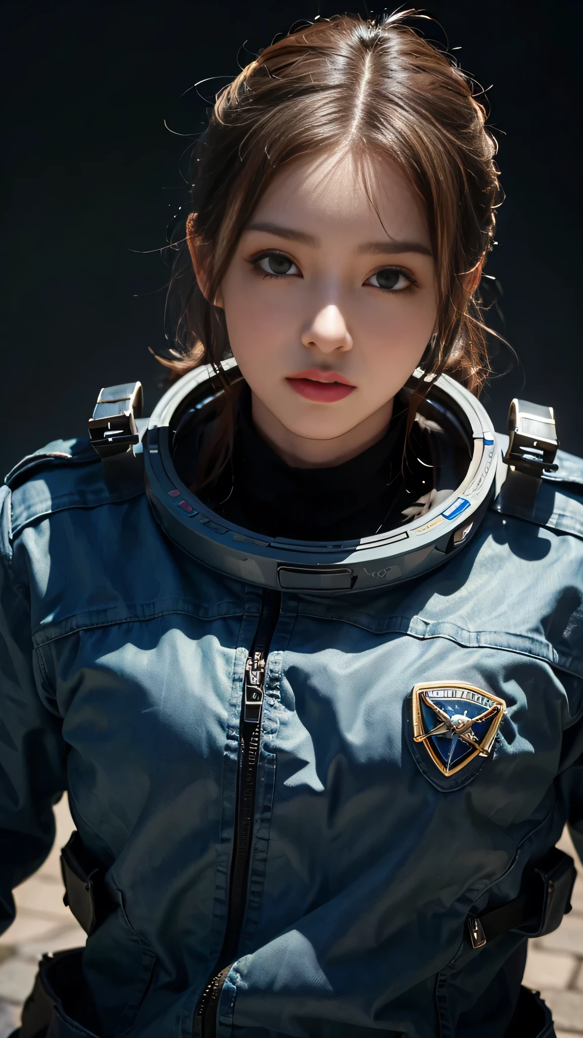 ((masterpiece:1.4)、(highest quality:1.4)、(Realistic:1.7))、Masterpiece:1.4、(Top-notch rendering:1.4)、(Female SWAT member of the Space Federation&#39;s 73rd Division:1.4)、Super beauty search officer、(By Luis Royo:1.4)、(Ready your gun?:1.2)、Body Fit Sexy Uniform、(Shiny luxury latex:1.4)、(Navy blue sleeveless uniform jacket)、(Underwear White Sexy Super Ultra Bikini)、(Luxury Red Latex:1.4)、(red pleated mini skirt:1.4)、22 years old、(Cute Tattoos:1.4)、(Wearing white gloves)、Cute Girl、Super Beauty、Sharp Focus、Portrait Photography:1.4、8k、Photorealistic images:1.4、(Perfect female body:1.4)、Perfect proportions、(Full body photography:1.4)、Beautiful Face、Fearless look、Beautiful Eyes、Narrow waist:1.4、(9-body proportions beautiful girl:1.4)、(A beautiful girl with long legs and a good figure:1.4)、Beautiful feet、(Long Hair:1.2)、Beautiful breasts、Large Breasts:1.2、sexy ass、(Standing facing forward:1.4)、Raw photo、Red lips、Red high heels:1.4、choker:1.4、necklace:1.4、Earrings:1.4、1 Screen Display:1.4、Beautiful night view of cyberpunk city:1.2