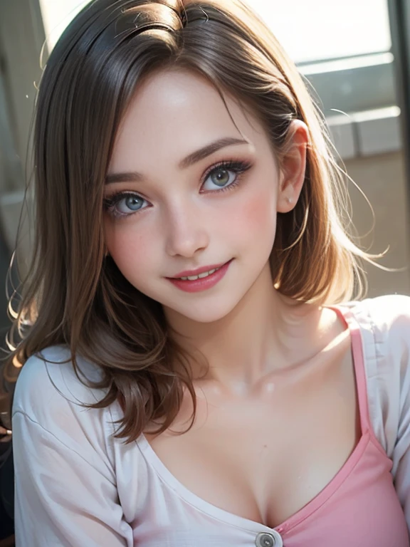 (best quality, 8k, photorealistic:1.5), (solo, one girl:1.5),(shine a bright light on women),(ultimate beautiful girl),(shiny skin),(oily skin),(Silver Ash Hair:1.3),(long hair:1.3),(cool beauty:1.5),(Blush brown makeup),(use pink glossy lipstick),(big beady eyes girl:1.5),(droopy eyes girl:1.5),(Big Eyes),(healthy body),(sweet smelling girl),(virgin girl),chuuChloe,(impressive eyes),(clean girl),(cute),(relaxing time),(compassion),(impurity),(love filled),(No love experience),(teenager:1.2),(Lovely),(university student:1.5),(smile:1.5),(gentleness),(Sociable),(good at looking after),(positive),(goodness),(sensible),(flash),(Favorable)