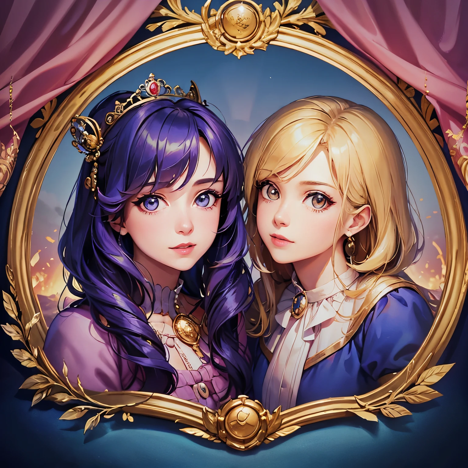 A royale princess with prince looking at her fondly
HD quality
With royale background 