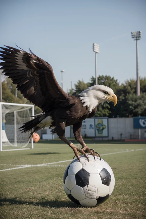 Flying Eagle logo holding a soccer ball with its claws