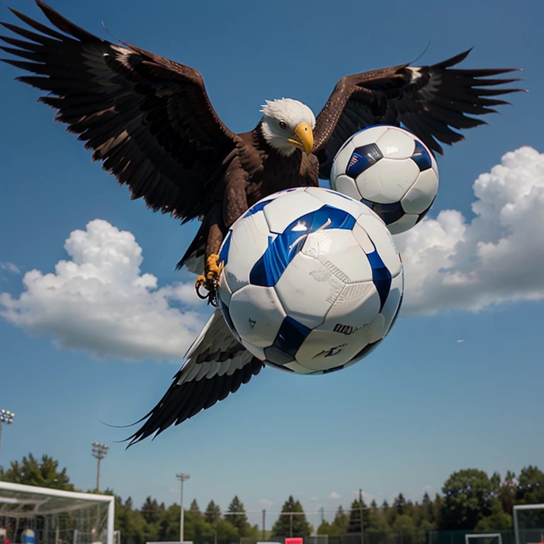 Flying Eagle logo holding a soccer ball with its claws