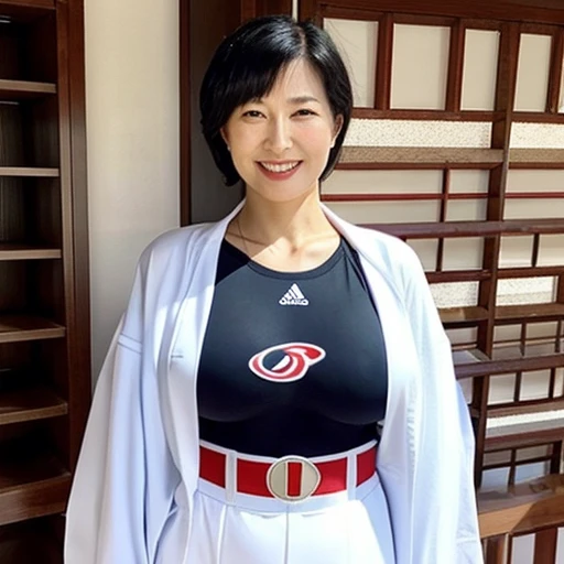wearing basketball jersey, huge tits, ponytail, smile, very tall pretty woman, japanese mature woman. black hair, standing near the hoop, exposed breast, exposed nipple, puffy nipple,visible nipple, super tits