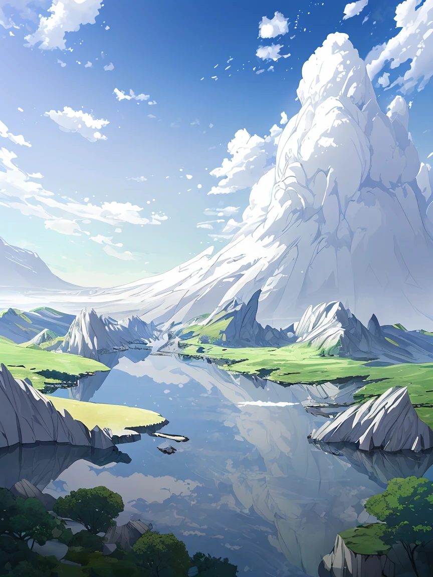 White hair, moona hoshinova, scenery, master piece, 8k, best quality, anime 2.5D style