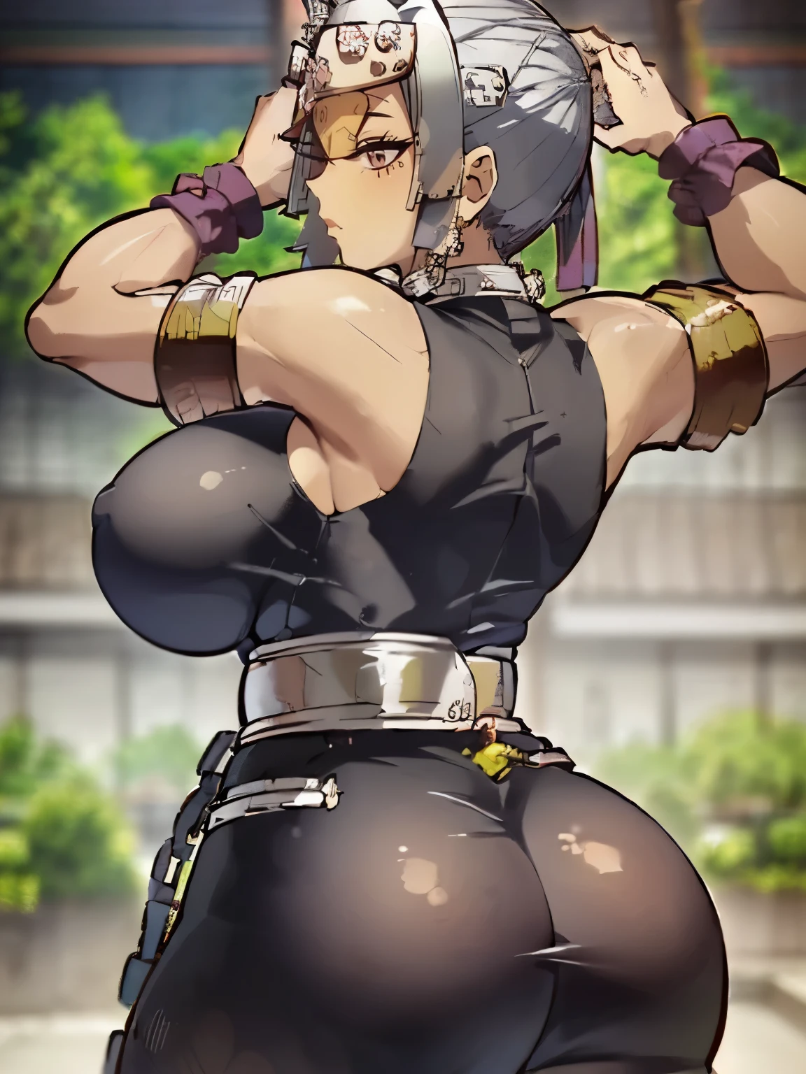 ((((woman, servant, meid, slave, big ass, big breasts. Ella te esta mirando, Tengen Uzui femenina))))