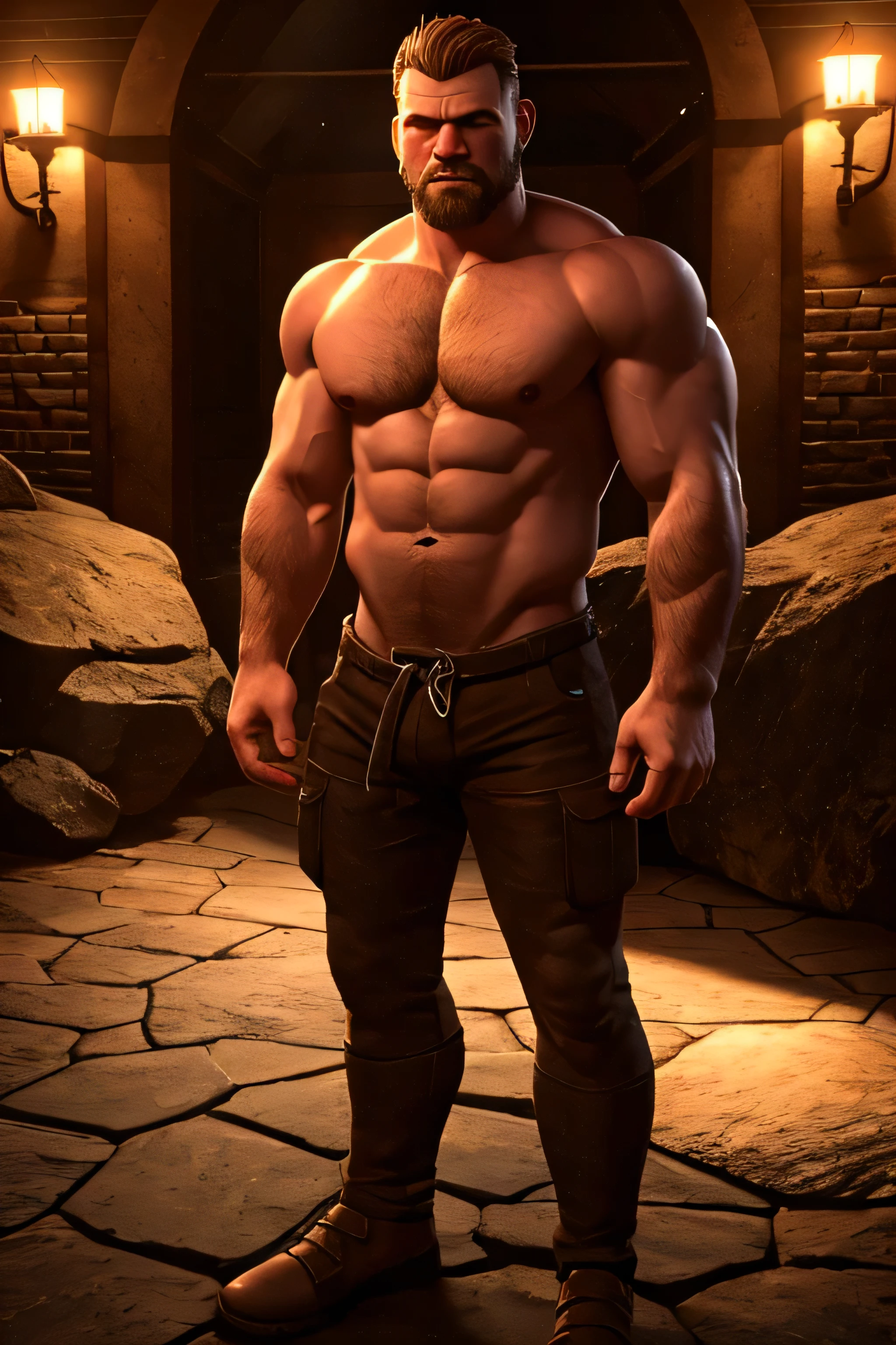 testosterone mood . full body photo of manly rude nordic guy whit rough attitude, realistic cinematic, detailed skin texture.dramatic illumination