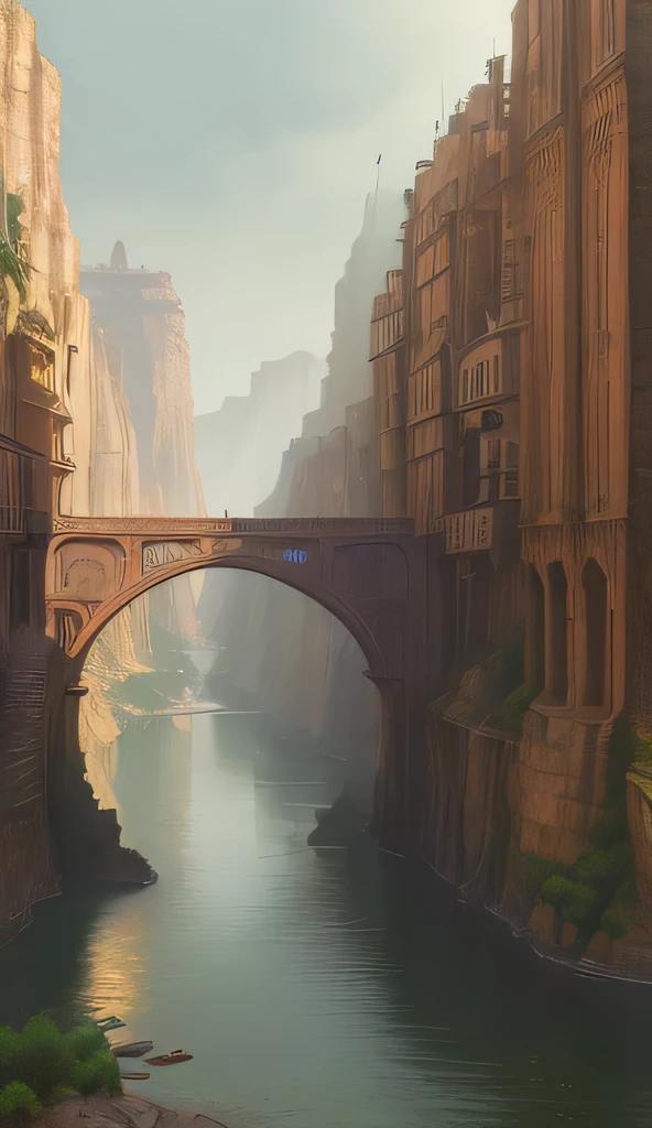 ((masterpiece)),((best quality)),((high detial)),((realistic,))
Industrial age city, deep canyons in the middle, architectural streets, bazaars, Bridges, rainy days, steampunk, European architecture