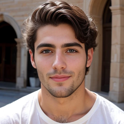 beautiful a  Judaean man, with short hair. focus on face