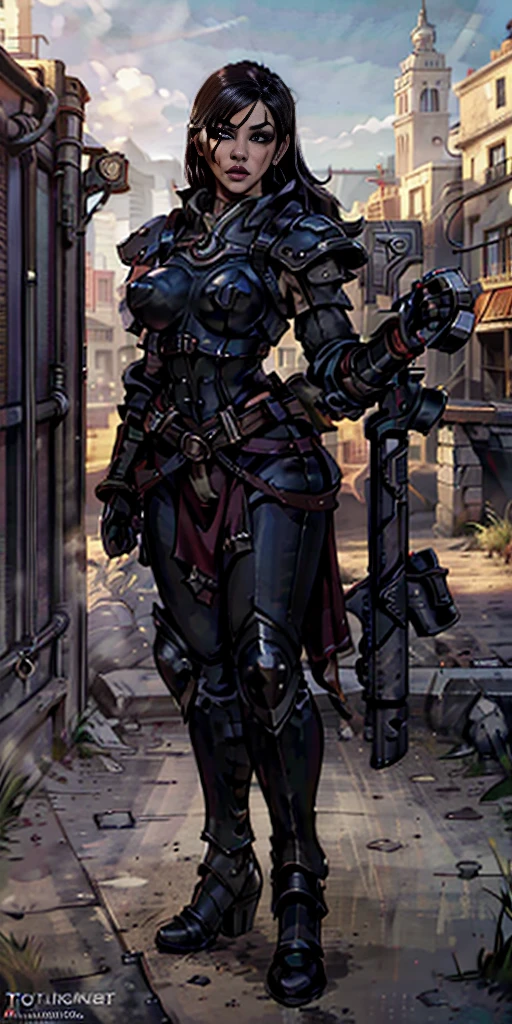 8k, best quality, masterpiece:1.2) (realistic, photo-realistic:1.37) (full body) 1female solo girl, standing, legs apart (wide stance) standing contrapposto, ultra-detailed, cute (Tifa Lockhart) Final Fantasy VII
