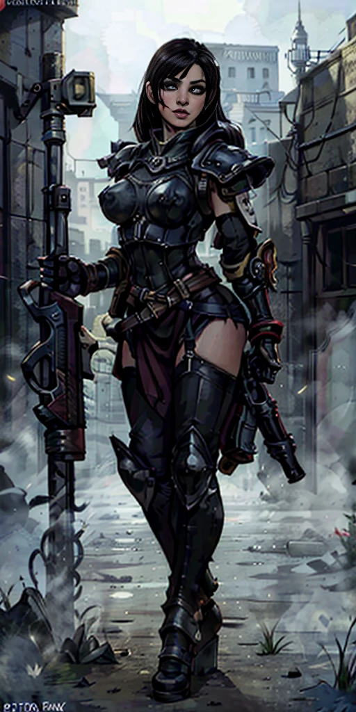 8k, best quality, masterpiece:1.2) (realistic, photo-realistic:1.37) (full body) 1female solo girl, standing, legs apart (wide stance) standing contrapposto, ultra-detailed, cute (Tifa Lockhart) Final Fantasy VII