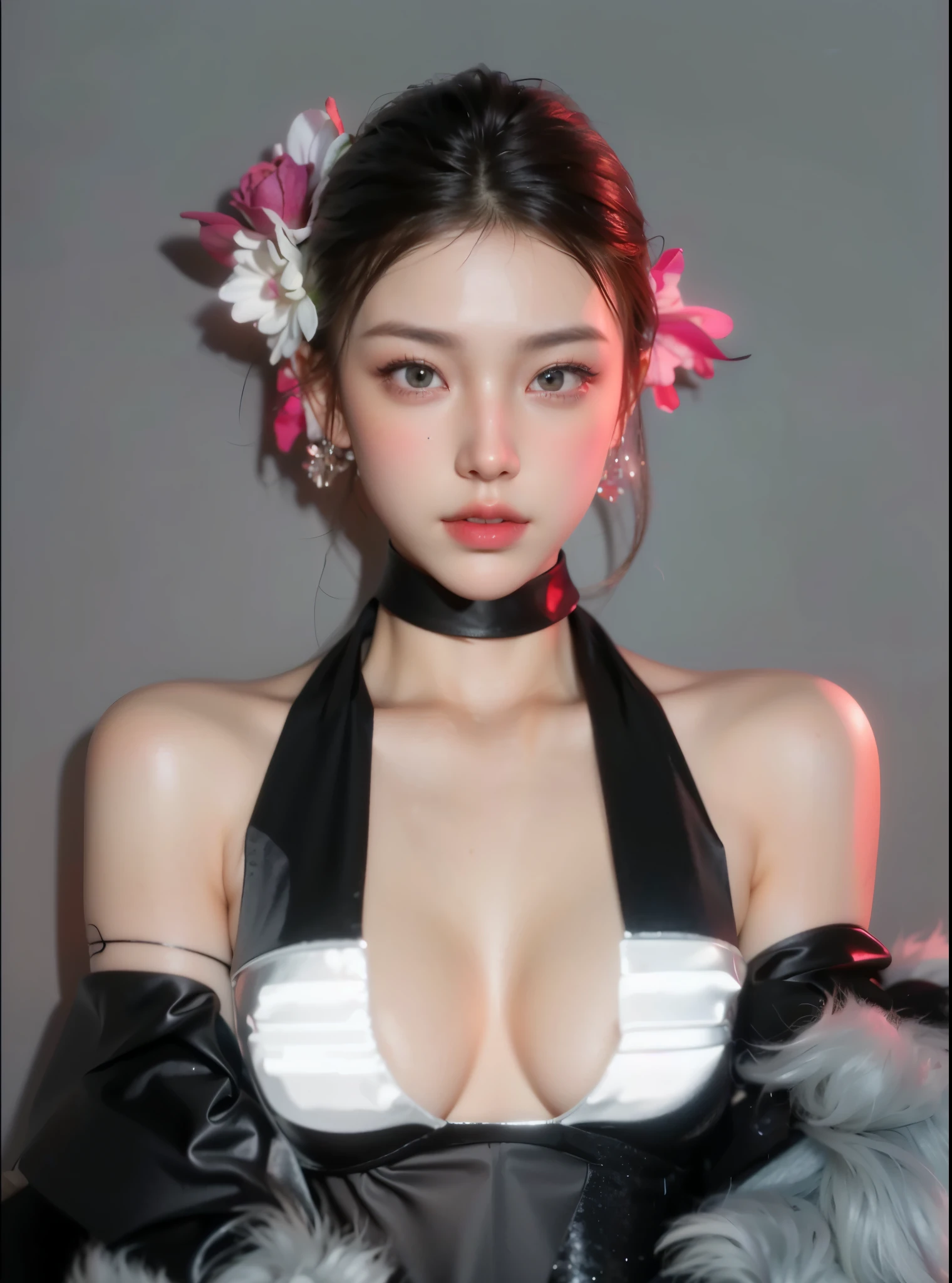 Game Art,CG Animation,Best image quality,Maximum resolution,8k,(A half-length photo),(portrait),(Head close-up),(Rule of Thirds),Unreal Engine 5 rendering works,20 year old girl,((Queen)),The eyes are very detailed,(Large Breasts),Elegant and noble,Movie Lighting,Ray Tracing,Game CG,((3D Unreal Engine)),OC rendering reflection mode,4K,Ultra-clear,Translucent lace,Fair and plump figure,Pretty Face,Glossy Gel Coat,身着华贵礼服的Queen,Tattoo designs on body,Wear heavy makeup,apply lipstick