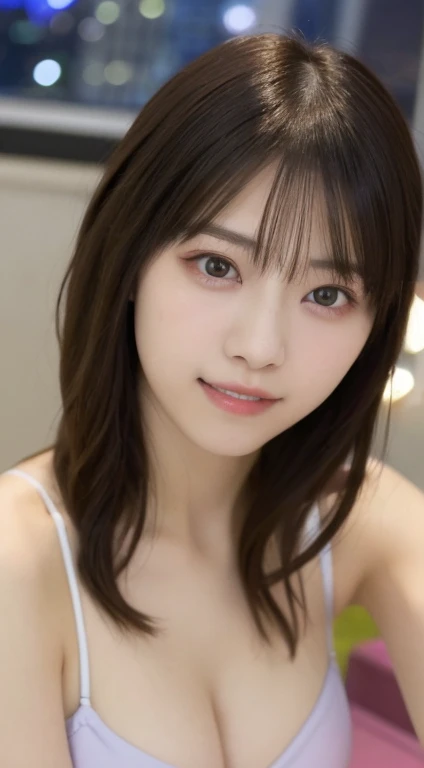 Tabletop, highest quality, figure, Very detailed, In detail, High resolution, 8k wallpaper, Perfect dynamic composition, Beautiful fine details,Wavy long hair,Small breasts、Natural color lip, Bold sexy pose,smile,Late night office、20-year-old girl、Very beautiful face、Subjects striking sexy poses for the camera,Sculpture model pose、Pastel colored micro bikini