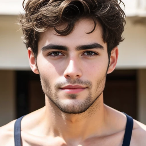 beautiful a  Judaean man, with short hair. focus on face