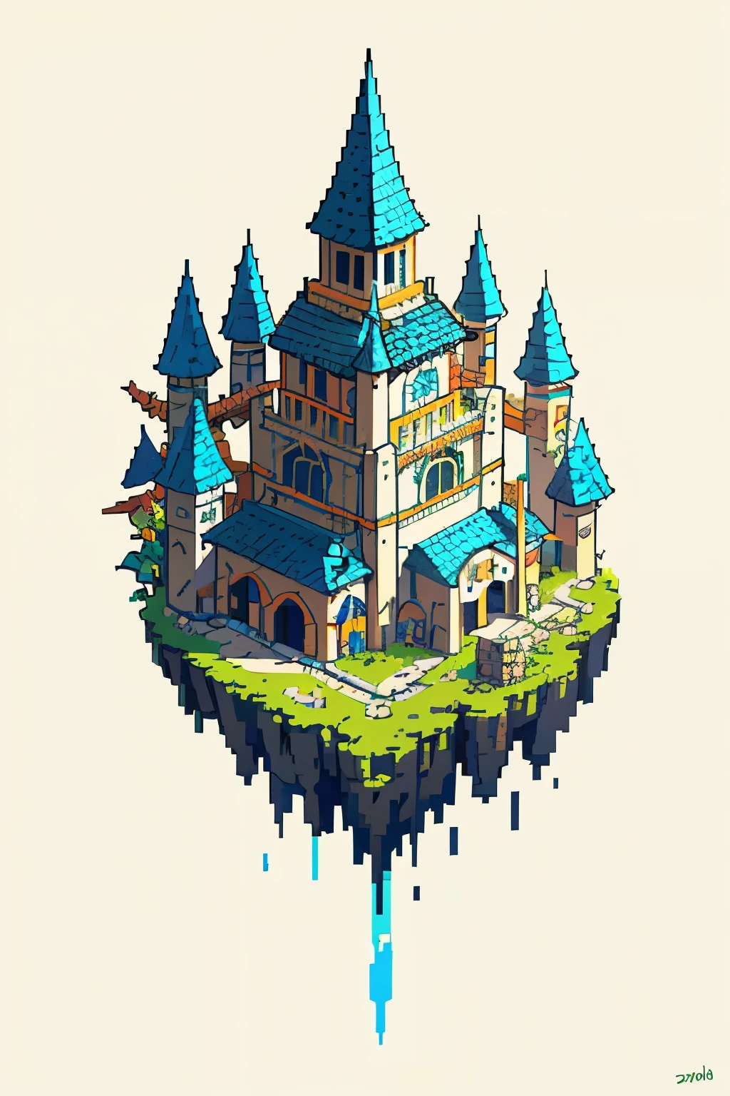pixel, pixel art, poster fantasy world, magic school, concept art