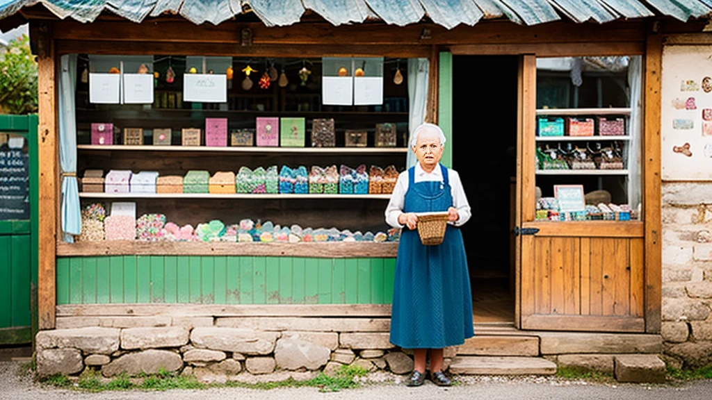 A small sweet shop run by an old lady in the countryside and her children