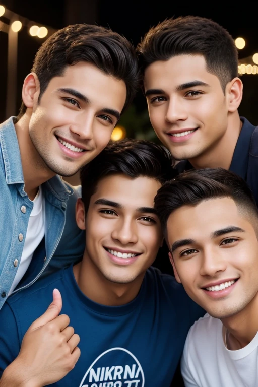 friends male group highlights wearing a casual clothes smiling, young man with beautiful face, 30 years old, handsome attractive face, smiling male, attractive male, attractive man, attractive young man, beautiful young man, portrait of beautiful young man, perfect handsome face, handsome young man, lean man with light white skin, beautiful male face, handsome male, smiling man, cute young man 5 people, 5 people handsomes, Casual clothes, A hyper-realistic, Smiling expression, night city hiquality, Friends group, smile, light smile, wavy hair, sad smile, horrified, Nikon, Canon, Fujifilm, first-person view, pov, Canon, Nikon, Sony FE, first-person view, pov, Sony FE, HD, 4K, 8k, high quality, 16k, best quality