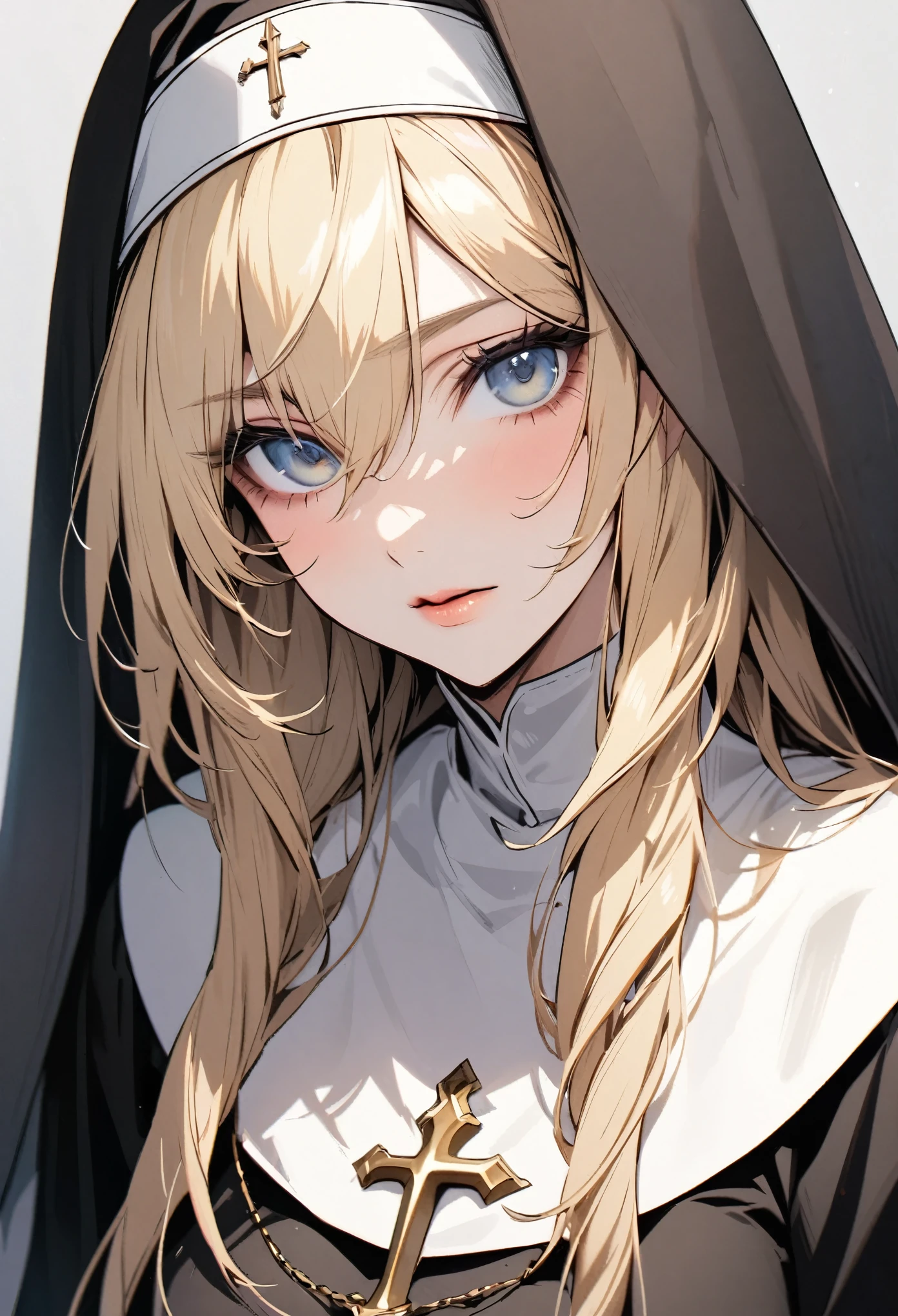 portrait of beautiful blonde nun