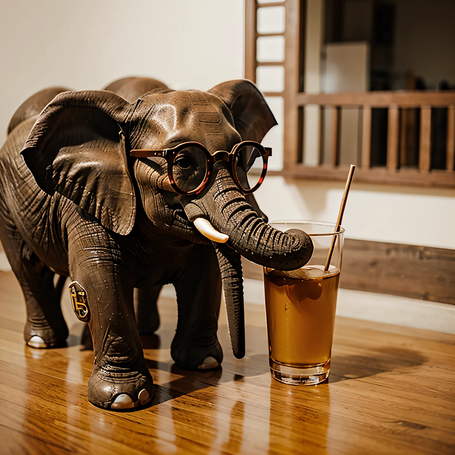 Create a logo with glasses mixed with elephant ganecha