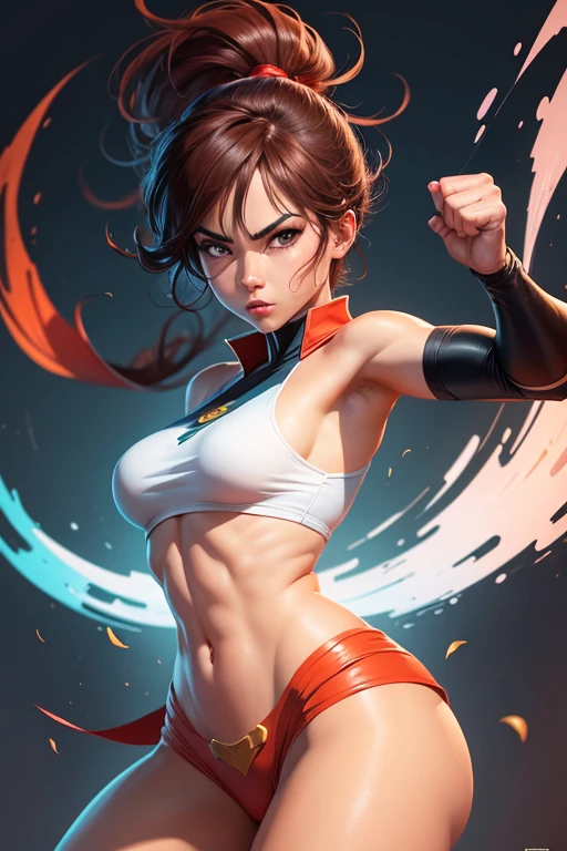 4k, comic babes, digital painting,Kung Fu Boy，cartoon style2 D