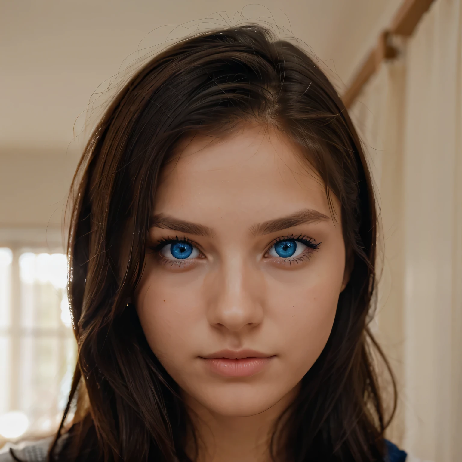A beautiful girl with blue eyes