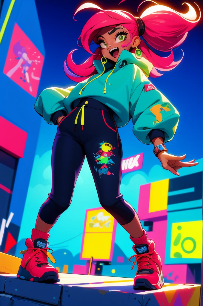 (high resolution:1.2),ultra detallado,realista,Sharp focus,vistoso,paredes cubiertas de graffiti,chica rapera artista callejera,ropa vibrante,Cantante de hip hop,cantando apasionadamente,energy efficiency,street art backdrop,urban atmosphere,escena callejera bulliciosa,ajetreo y bullicio,expresiones faciales expresivas,dynamic pose,accesorios originales,Handheld microphone,confident stage presence,attention-grabbing fashion style,unique street style,vida nocturna de la ciudad,neon lights illuminating,cultura de la moda callejera,youthful energy,multitud gritando,vibras positivas,Cultura Hip-Hop,escena musical urbana,fusion of music and art.,zapatillas con estilo,cultura del graffiti urbano,calles salpicadas de pintura,escaparate de talento urbano,vivid colors,Stunning images,alto energy efficiency,Electric atmosphere,musical expression,Estilo de vida urbano
