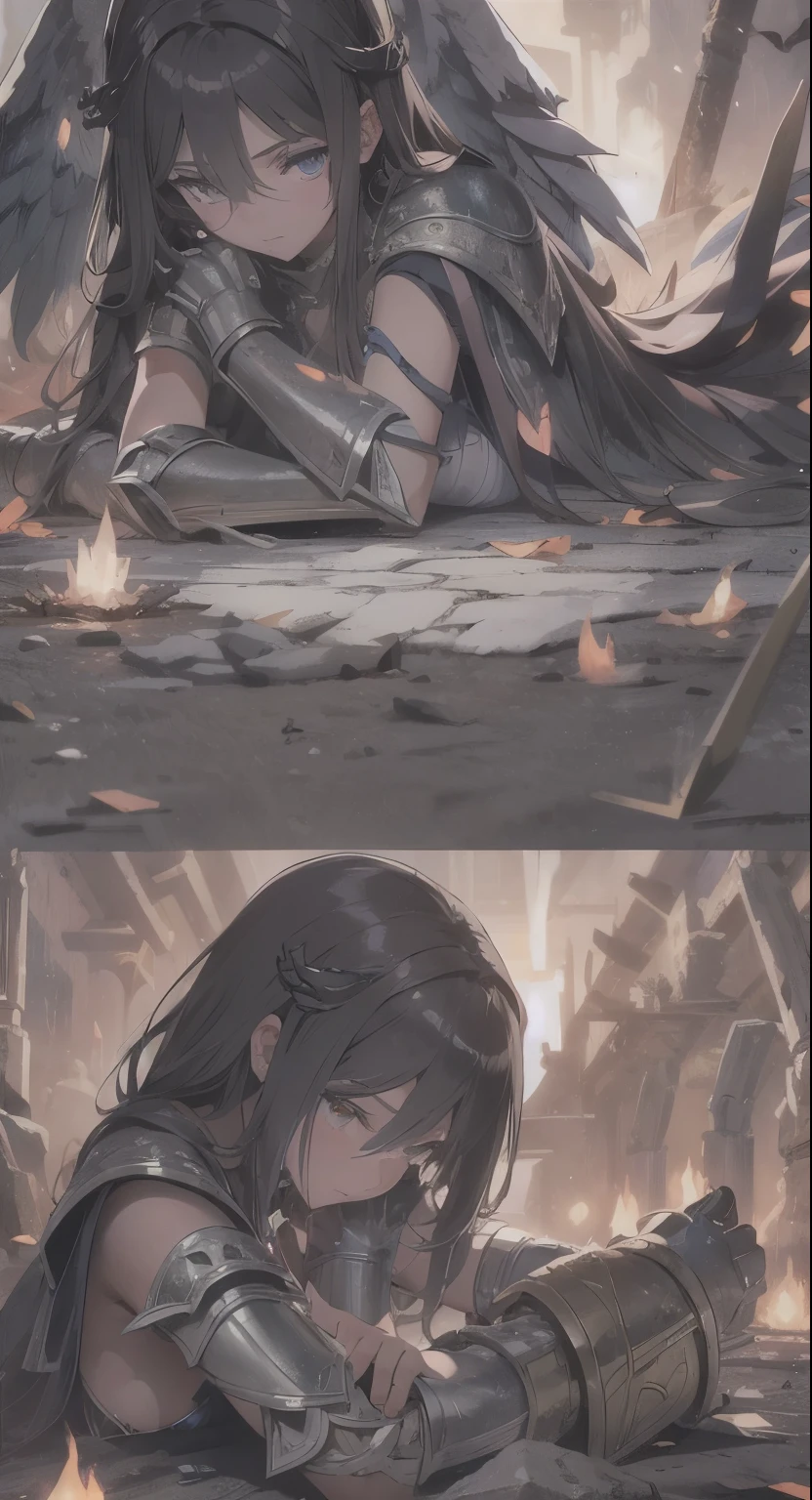 highly detailed 8k, beautiful girl, torn clothes, punished by ugly men, lying on man, full body shot, men out of frame,