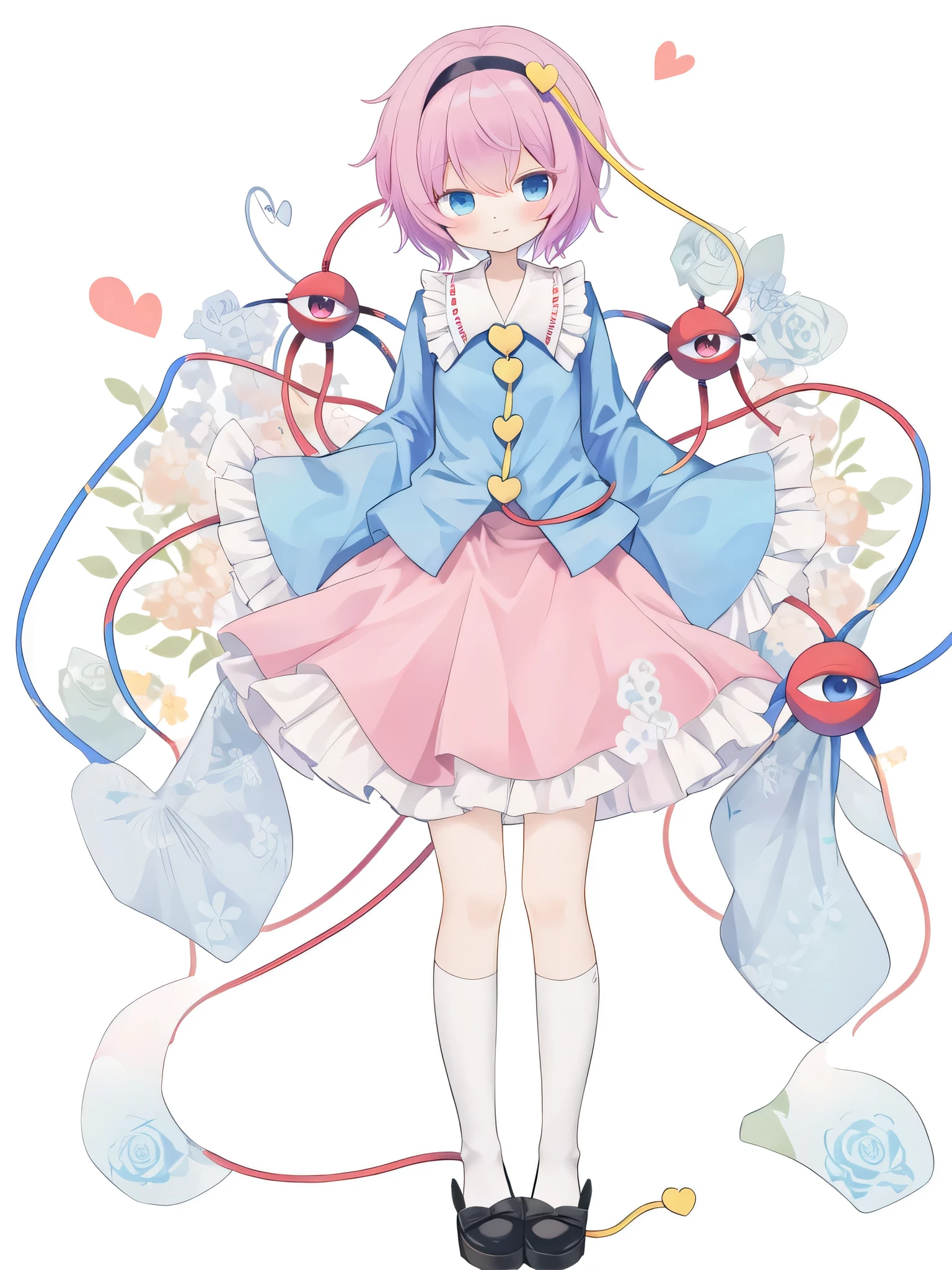 masterpiece, best quality, highly detailed, full body, Satori Komeiji