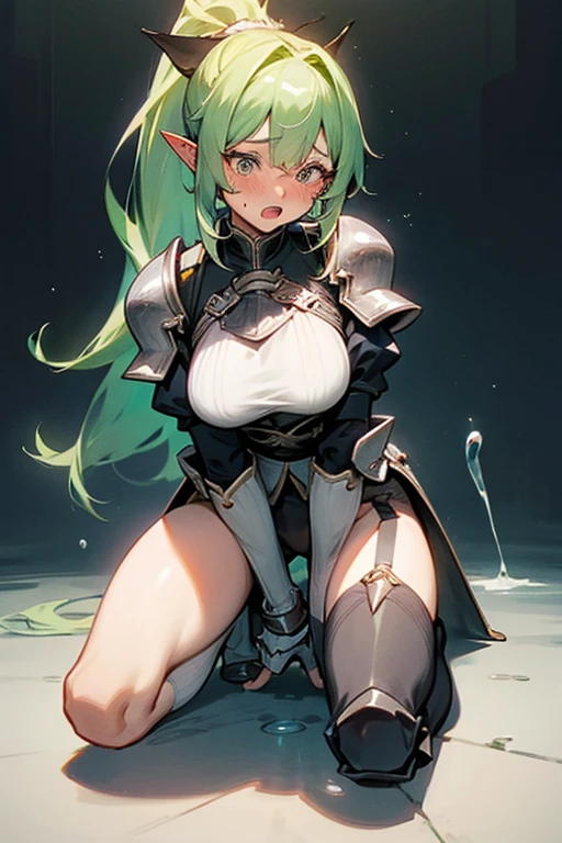 tsuyu asui, topless corset outfit, gargantuan breasts, breasts larger than her own body, super glossy oiled skin, Anime girl with green hair and hair accessories, ahegao, artwork in the style of guweiz, photorealistic anime girl render, photorealistic anime, Realistic Anime, anime. gentle lighting, soft full body shot 8 k, realistic anime artstyle, 3 d anime realistic, 8k artistic nose bokeh, anime realism style, kawaii realistic portrait, Beautiful anime portraits、viewing from below, (( topless corset outfit with breasts and genitals exposed, ultra detailed vagina)), Wear gothic style accessories......, completely nude, sitting with one leg up,,Painful face,Sweat,exhausted, weak,weak face  （（（spread legs： 1.8））, ((breasts and areolas exposed)), ((vagina and clitoris and vulva exposed)), (((having sex with dildo, squirting vagina))), Correct limbs，Perfect limbs, .. Both arms above head