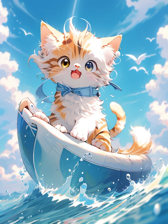 Gato anime corriendo en el agua,Burbujeo en la boca, visual anime de un lindo gato, gato animado, lindo arte digital detallado, preciosa pintura digital, realistic gato animado, adorable digital art, linda obra de arte detallada, gato kawaii, lindo anime, cute gato animadogirl, linda obra de arte, tendencia en artstation pixiv, Fondo de pantalla de arte anime 4K