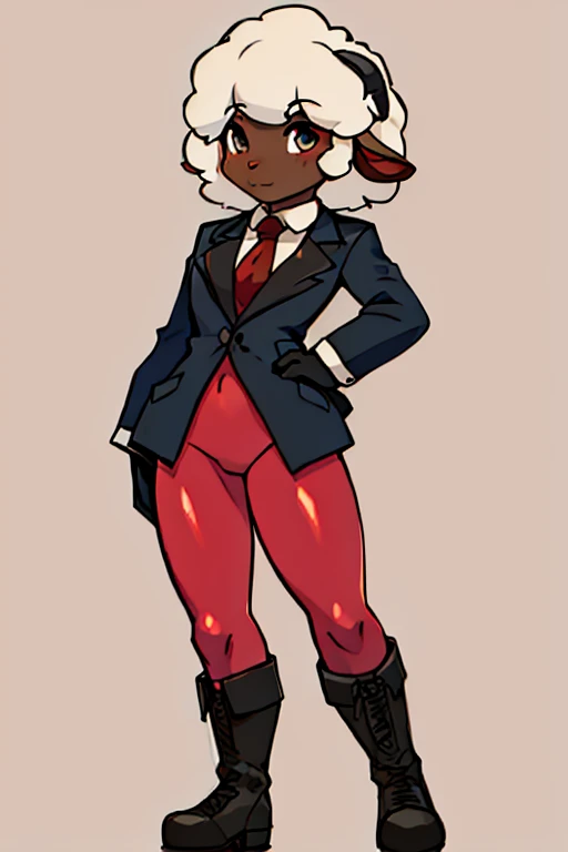 boy, sheep, furry, bodyfur, blazer, bottomless, color tights, gloves, boots