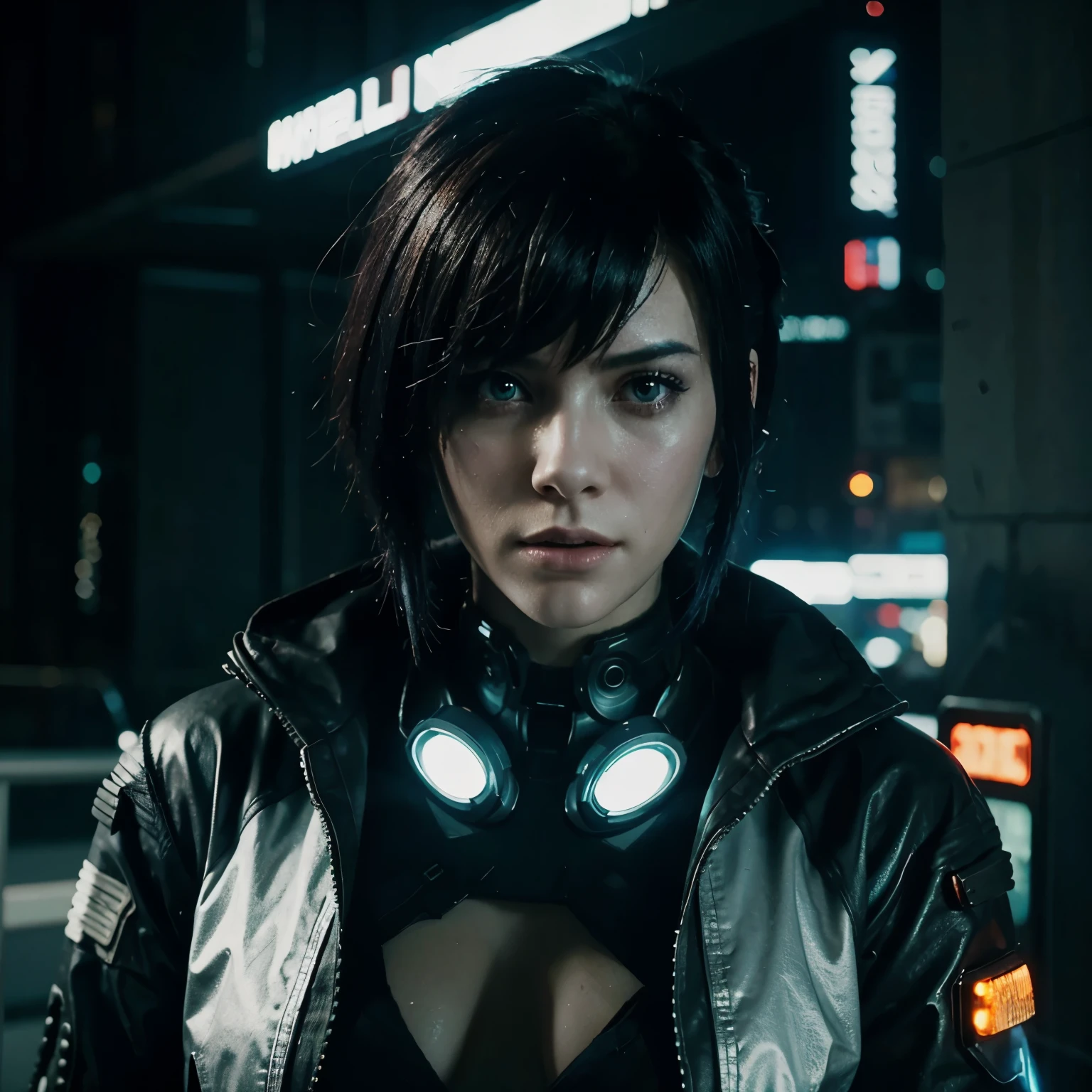 The cyberpunk woman style ghost in the shell .