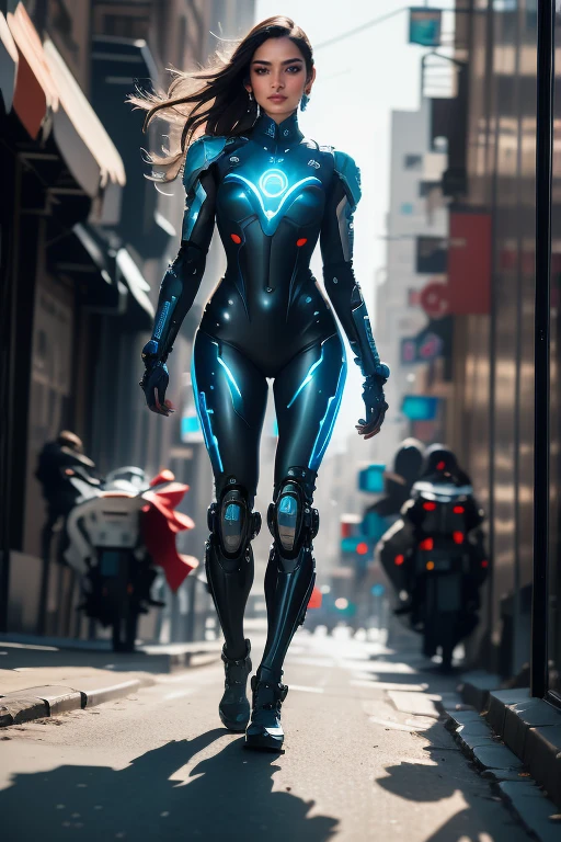 8K, realistic, Charm, very detailed, a 20 year old cat a sexy and Charm woman inspired by Iron Man wearing a shiny Iron Man mech. She dresses with sexiness and confidence, Perfect interpretation of Iron Man'strength and charisma. A cyberpunk-style urban night view, a sexy and Charm woman takes Iron Man'cosplay theme. Wearing a glowing Iron Man mech, She is standing on a street lined with skyscrapers. The night view of the city is bright, look back at her mecha, Add a touch of futuristic technology. The surrounding buildings and cityscape are full of cyberpunk elements., such as neon lights, High-tech equipment and futuristic architectural design. The whole scene is full of futuristic and sci-fi atmosphere. This high quality, High quality images bring you great visual enjoyment, perfect combination of sexy, futuristic and sci-fi elements. OC rendering, dramatic lighting, Award-winning quality