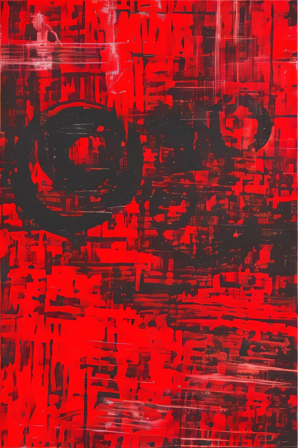 Cassette, abstract, album cover, red, black, 90's cassette in the center, real cassette
