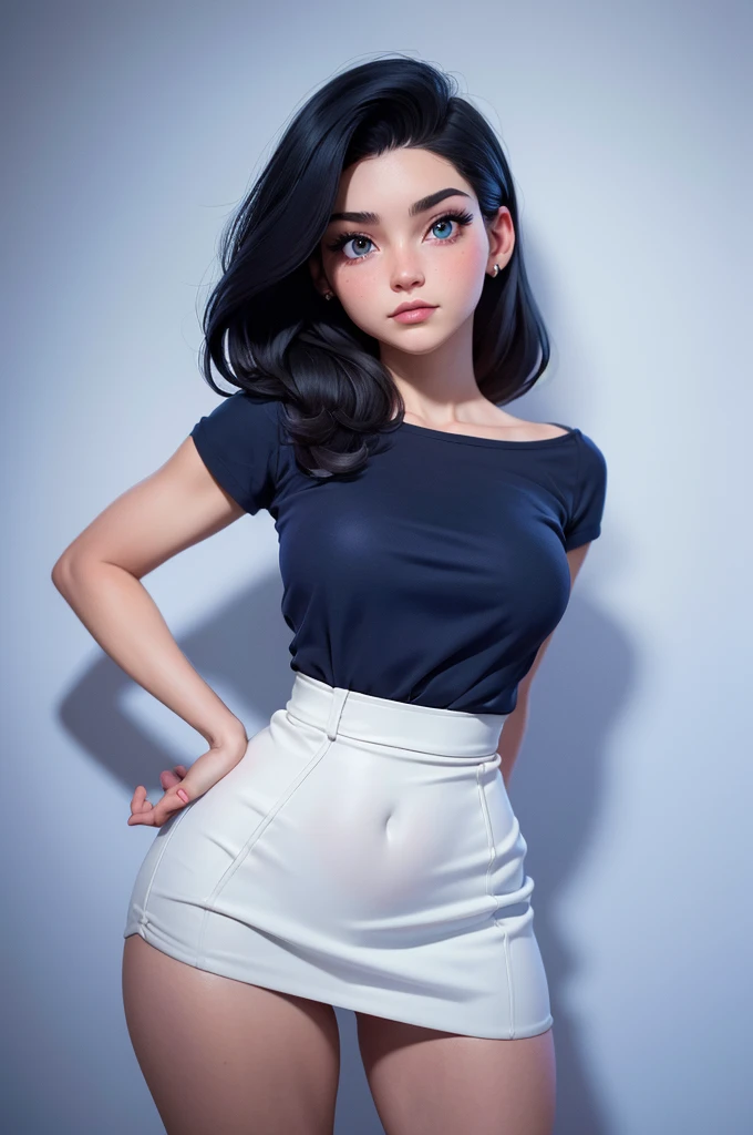 (risógrafo) (parte maestra, mejor calidad) ( 1 chica, solo ) (cuerpo entero) blanca Nieves, (escote) (bragas blancas) estilo Disney moderno, estilo de dibujos animados, Arco rojo, ojos azules, Pelo negro corto, belleza de pechos grandes、bikini de hilo azul、 afuera、mejillas rojas、piernas M pose、sin manta, In high quality work using a risograph.., Se presenta una expresiva Blanca Nieves al estilo moderno de Disney.. la joven esta sola, cuerpo entero, com um vestido adornado com um Arco rojo. Seus ojos azules contrastam com o Pelo negro corto. La pieza resalta la belleza natural., no explicit details. La pose es elegante, with emphasis on the neckline and rosy cheeks, Transmitir la esencia encantadora del personaje..