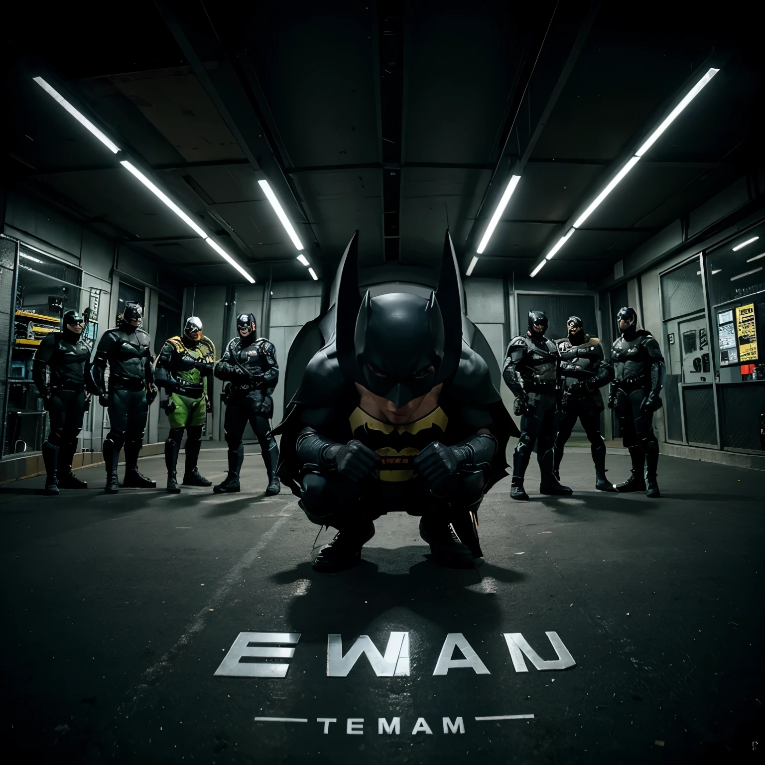 Crie um logo para uma equipe com o tema do batman. Nele deve conter os seguintes palavras: Squad, telecom e datacenter.