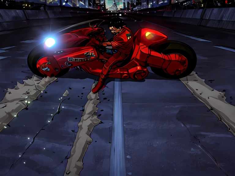 masterpiece,high quality, (((Akira movie scene)))
kanedabike,(((Turn on the lights)))
Skid,
From the side,
サイドスriding,motorcycle,riding,slide,drift,tire,cigarette,Shine,Wheelspin,
One boy,alone,
Black Hair,goggles,Jacket,gloves,boots,
city,road,cityscape,building,street,night,null,city lights,