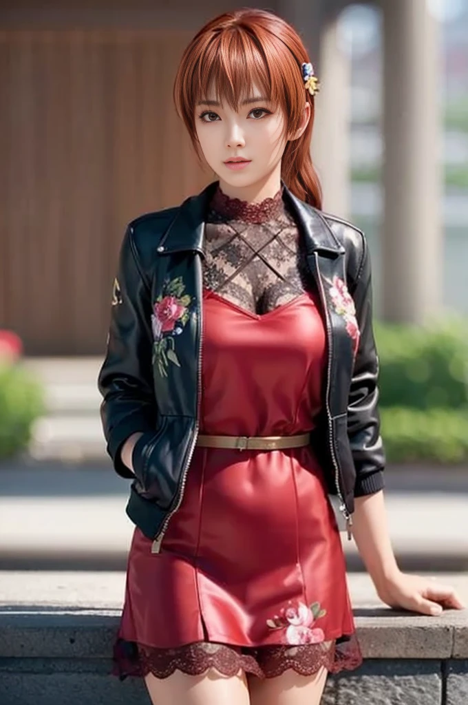 Kasumi, brown eyes, (best quality,ultra-detailed),(Realistic:1.37), beautiful and detailed face, Ultra-realistic texture, delicate face, athletic body, vivid colors. High definition, 8k. athletic body.