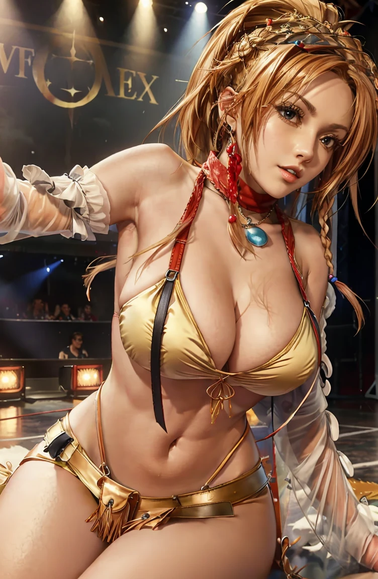 rikkuffx, deep cleavage, large breasts, stripping on stage