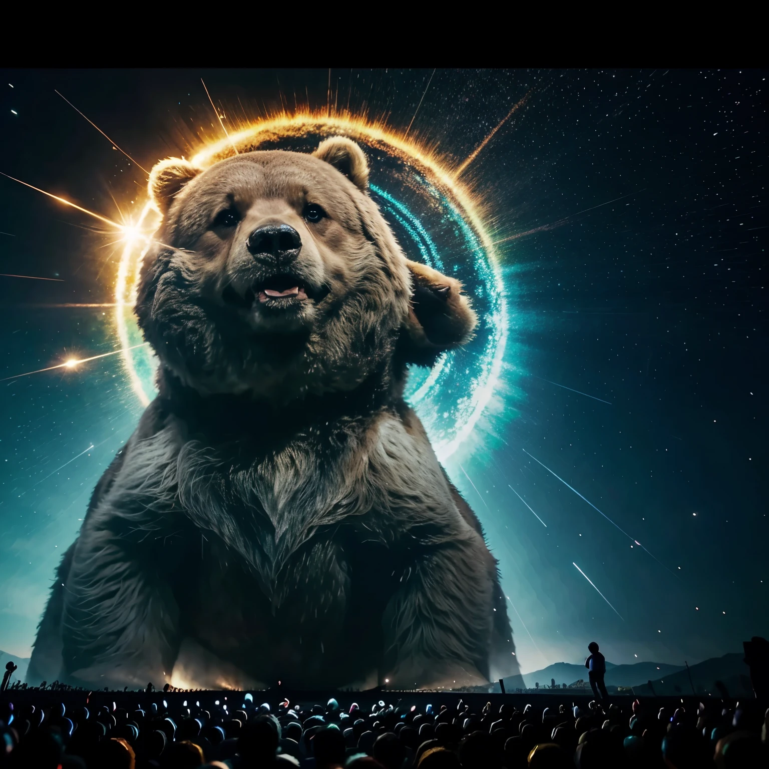 Video de un oso estrellando la pantalla animado