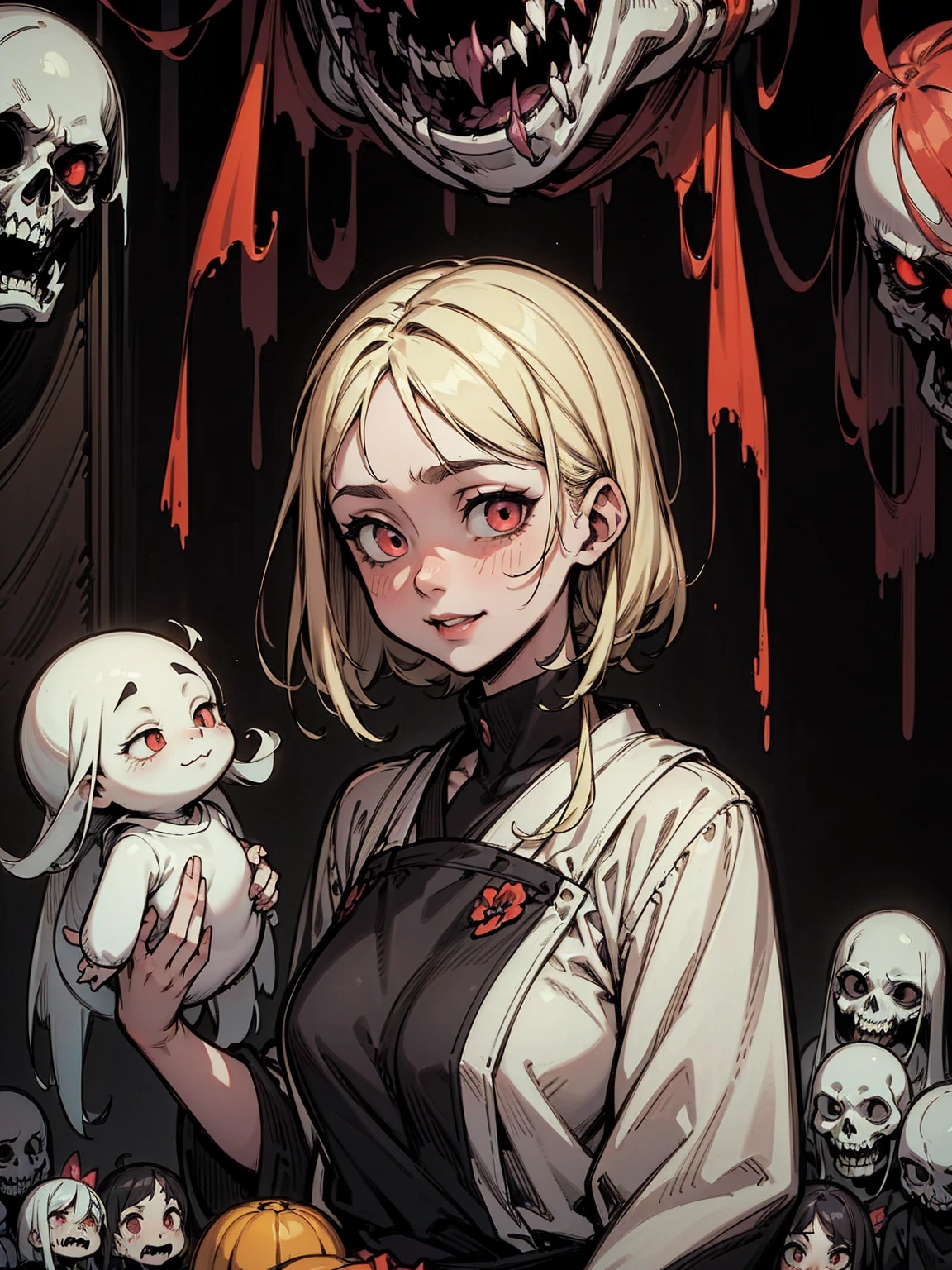 ((High school students in uniform)),((festival)), Outline 緑, scribble, nightmare, Doll-like face, Manga style, rough sketch, Horror elements, (masterpiece), (High resolution), (Very delicate), (clear), Comic style illustration, (drawing style), warm color, (Horror elements), Japanese painting, whole body, Ghost, angle, (snap shot), Bugaboo, that&#39;terrible, (spooky), Japan sculpture, primitive art, old picture scroll style, old staging, Ancient mural style, crazy illustration, antique, Dark atmosphere, Flat Illustration, Crazy Smile, spookyな外観, Characteristic hairstyle, creative accessories, Unique atmosphere、Pink Panties
