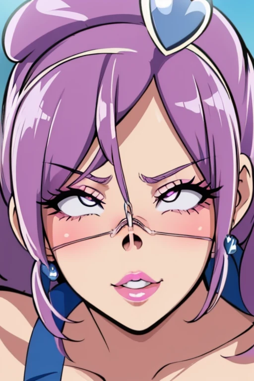 (Cure Berry (Fresh Pretty Cure!) Fresh Pretty Cure！ Cure Berry:1.5),(Nose Hook:1.5),(Facial Realism)超Swollen lips, Super thick lips, Kissing Face,, Glowing Skin,masterpiece, highest quality, naughty smile,(vapor:1.2), (Happy:1.4),(Ahegao:1.6),(Roll your eyes,1.6),(blowing foam through the mouth:1.2),(Attractive mature woman,Super strong super huge huge vulgar face:1.2),(Ahegao:1.8),(Roll your eyes:1.6),(Huge very angry face:1.6),(put on a mean look:1.8),(put on a mean look:1.8),masterpiece, highest quality,Super evil smile, blush, I breathe,Glowing Skin,highest quality, 8K, 32k, masterpiece, Detailed face, Lips Detail, Fine grain, double eyelid,(Bimbo face:1.5,Heavy makeup:1.5,Black gal:1.5 ),Pink thick lips,Swollen lips,(Widening pig nostrils:1.5)