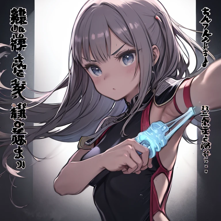 masterpiece、highest quality、High resolution、Very detailed、Medium wide shot、Girl、leotard、Colorful Costumeasked、Professional wrestler、Women's Pro Wrestling、Fighting、V-shaped eyebrows、Sweating profusely、Sweat flying、