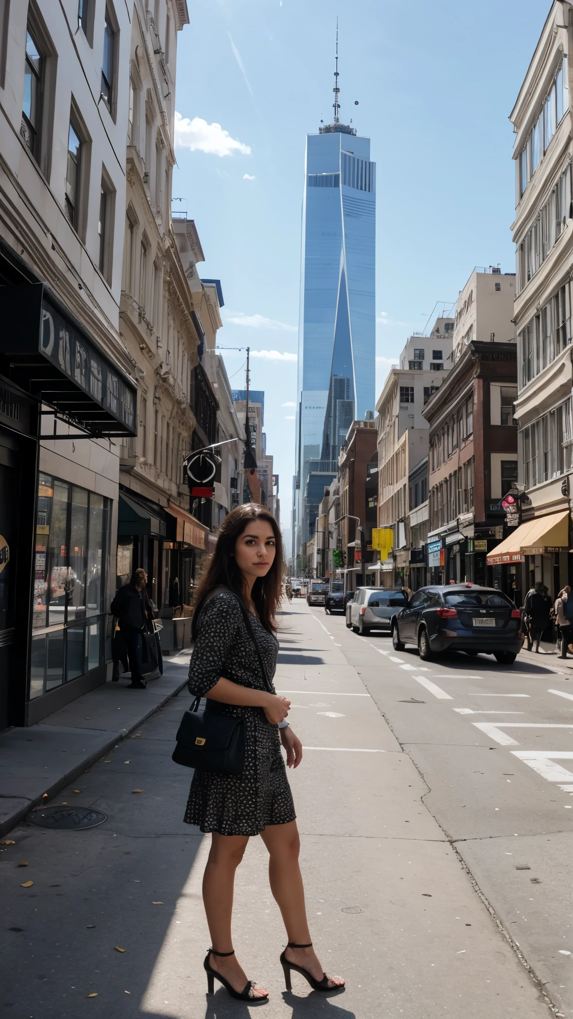 Um retrato HDR 32K de uma rua em nova york realista da cidade de Nova York com casas estilo americano