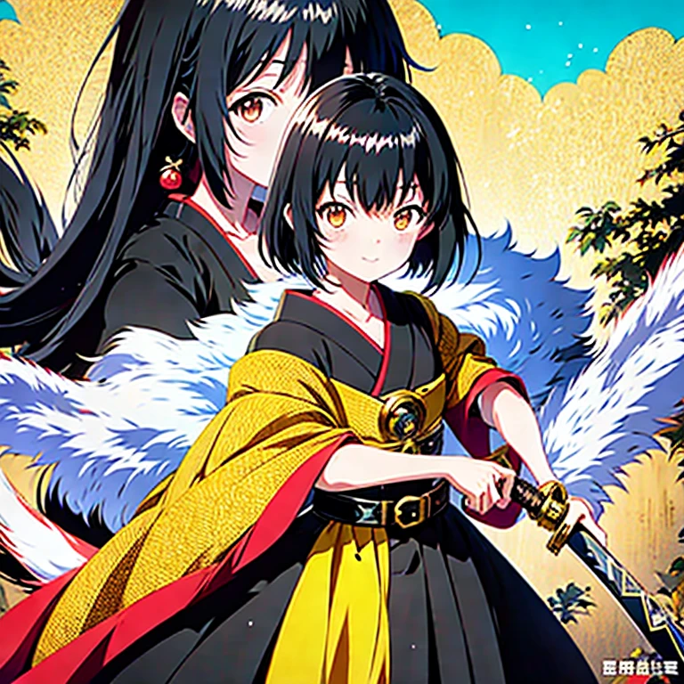 anime girl with a sword and a cat in the background, anime key visual”, black - haired mage, official art, anime portrait of shiina ringo, by Jin Homura, anime visual of a cute girl, key visual, detailed key anime art, popular isekai anime, anime moe artstyle, official anime artwork, official anime still, official artwork