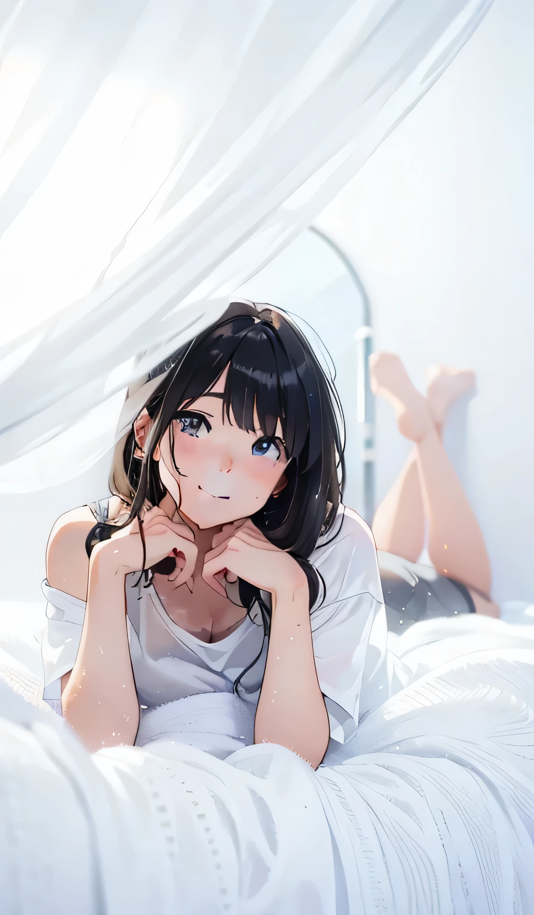 girl, Fine grain, Sweat, vapor, Mid-chest, Browsing Caution, shy, A light smile,