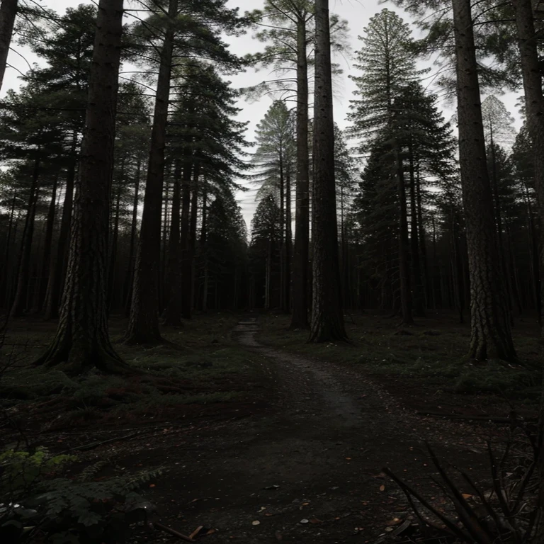 There is no path in the middle of a forest with tall trees, bedrohlicher und unheimlicher Wald, dunkler Walds surrounding, gruseliger Wald, dunkler Wald looms, in the middle of dunkler Wald, dunkle Kiefern, dunkler Wald and trees, gloomy forest, dunkler Wald in the background, in a dunkler Wald low light, dunkler Wald. Stark, beautiful dark spooky landscape, dunkler Wald, more trees 