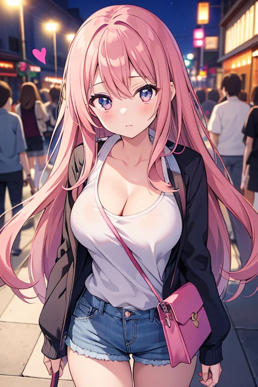 (2 people, Long Hair, color, Fine grain, Sparkling eyes, The hearts of the students), Large Breasts, Cleavage, Teenage Girl, Stylish and casual clothing, On the streets of Japan, Buying clothes with my second daughter at a clothing store), During the day, Lens puncture abuse, color収差, High Detail, anime, Romanticism, About Art, Depth of written boundary, Motion Blur, Shining Light, Film Grain, Ultra-high resolution