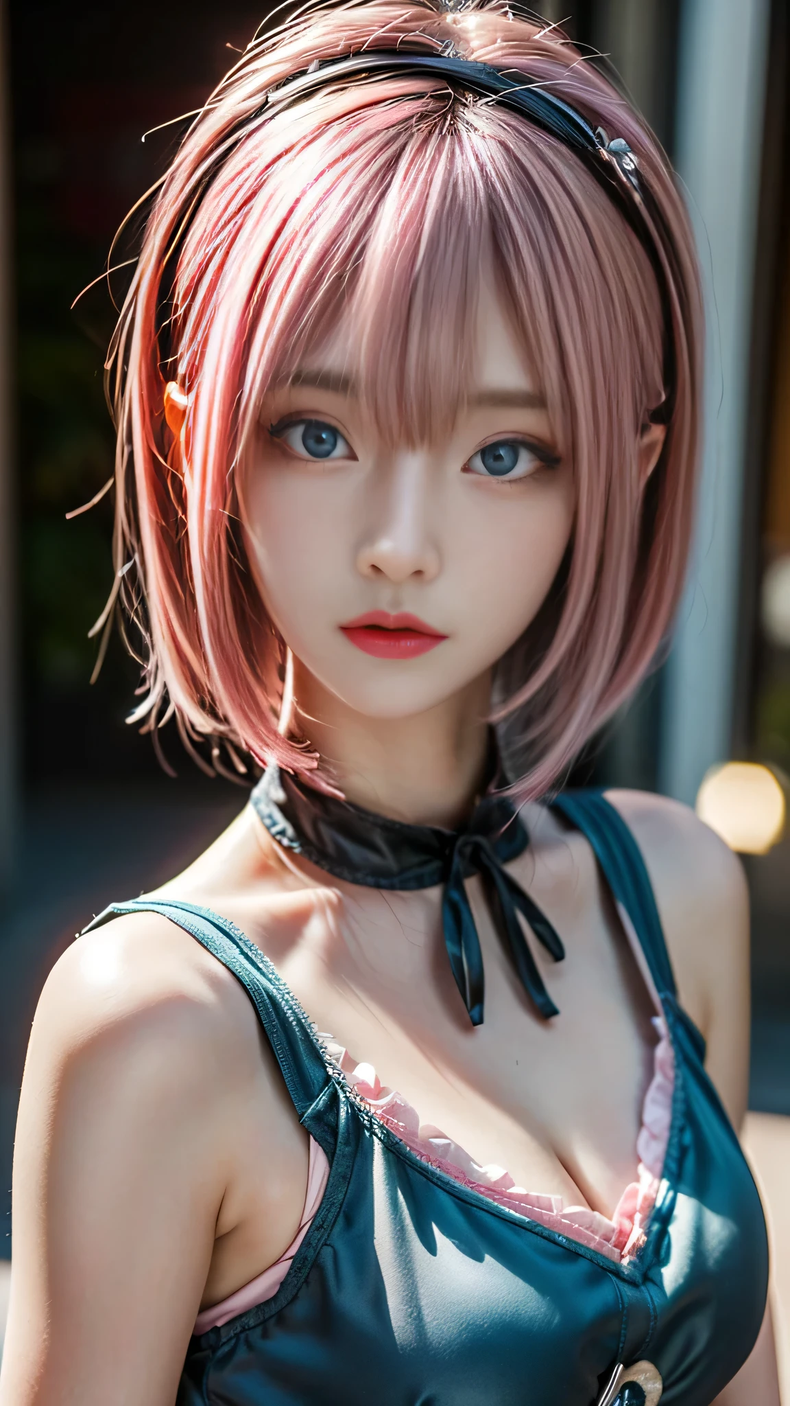 (Antique Style, Girlish: 1.2, Pink Hair: 1.1, blue eyes: 1.1, Big eyes)