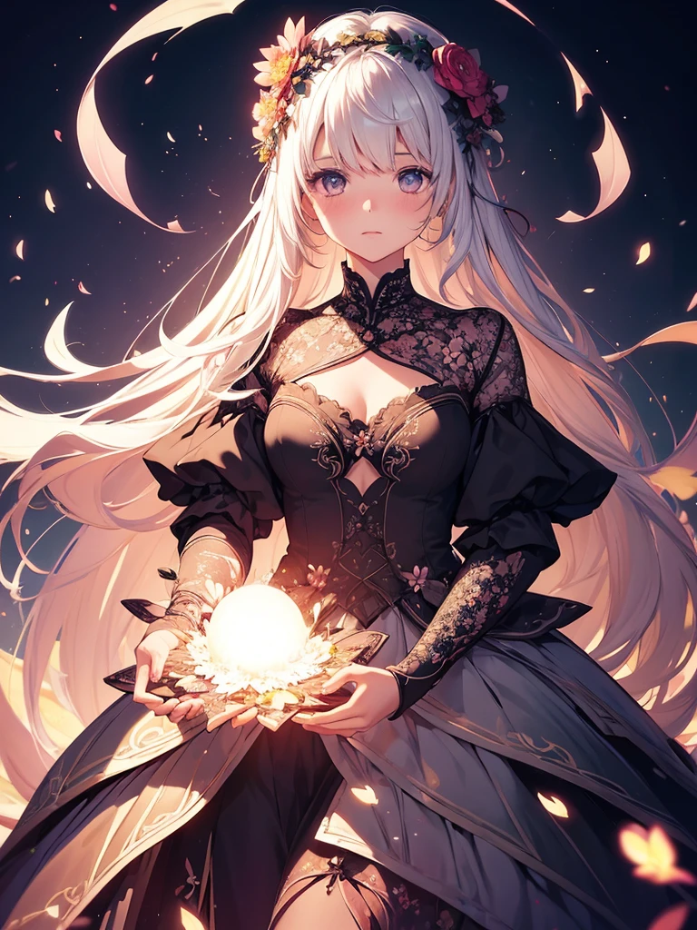 A beautiful angel out of this world、Ethereal girl::Three complex details, ornate, detailed illustration, Octane Render, Beautiful Girl, Trending on ArtStation, Vast landscape photos , (a view from below that shows sky above and open field below), a girl standing on flower field looking up, (fullmoon:1.2), ( shooting stars:0.9), (nebulas:1.3), distant mountain, tree BREAK
Production art, (Warm light source:1.2), (firefly:1.2), apples, lot of purple and orange, Intricate details, Volumetric lighting, Realism Break
(masutepiece:1.2), (Best Quality), 4K, Ultra-detailed, (dynamic compositions:1.4), Highly detailed, Colorful Detail,( Iridescent colors:1.2), (Glowing lighting, Atmospheric lighting), Dreamy, Magical, (Solo:1.2) (((Realistic)))