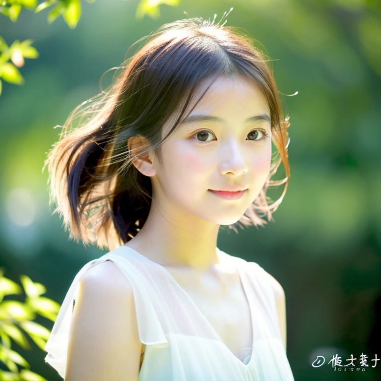 A real woman's face, a super modern Toho Japanese girl in trendy clothes, gentle, elegant, mysterious beauty and color, innocent liveliness, a live-action version of an actress under 14 years old, natural freshness, lively and vivid, natural transparency, delicate vitality, human skin, beautiful and elegant harmony of color, young girl, faint joy